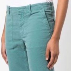 Nili Lotan Women’s 10 Jenna Pants Slip Crop Stretch Frayed - Jade